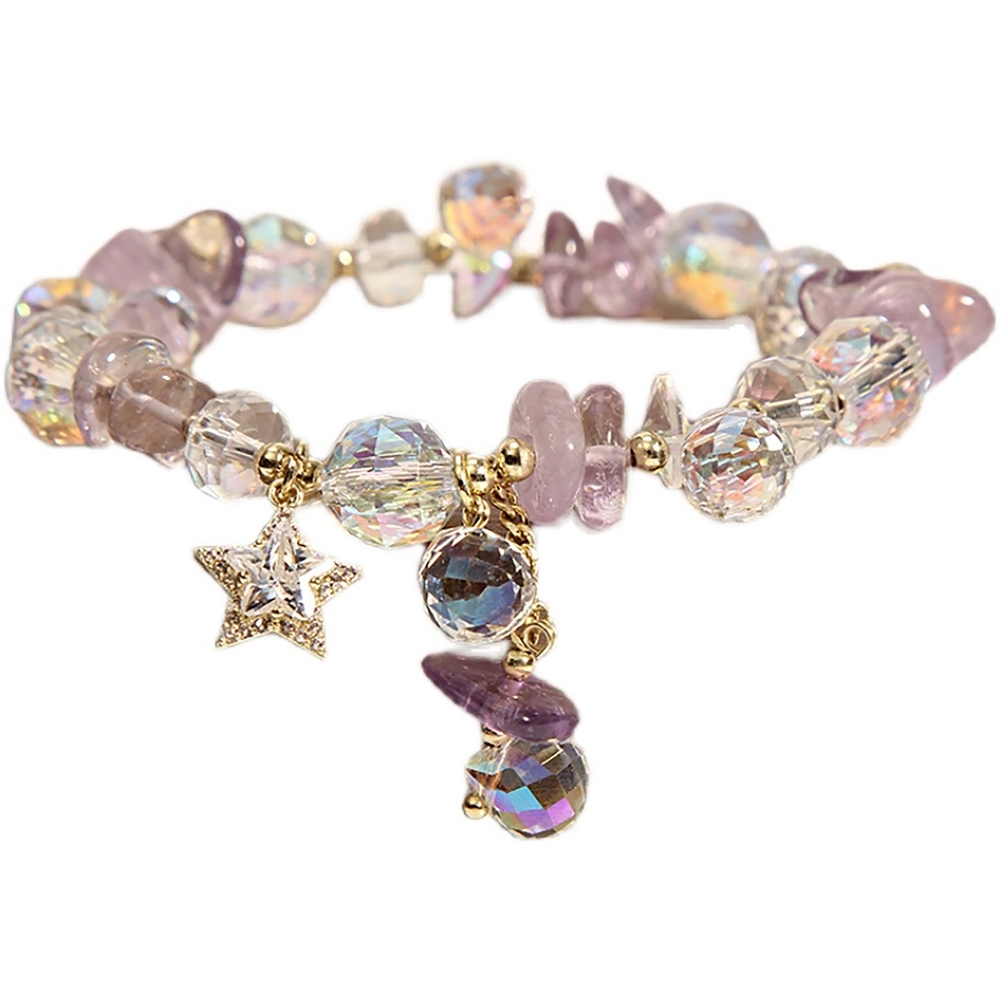 Purple fashion pentagram crystal bracelet